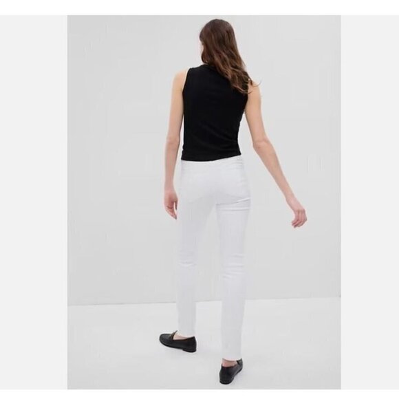 GAP High Rise Vintage Slim Straight Jeans White Stretch Split Hem 33/16 NWT $80 - Picture 6 of 13